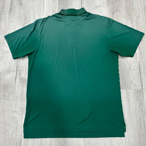 Masters Tech Golf Polo Men XL Green and White Striped Performance Shirt - Picture 6 of 8